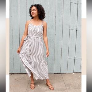 Curator SF Hazel Dress White Striped Cotton Size L